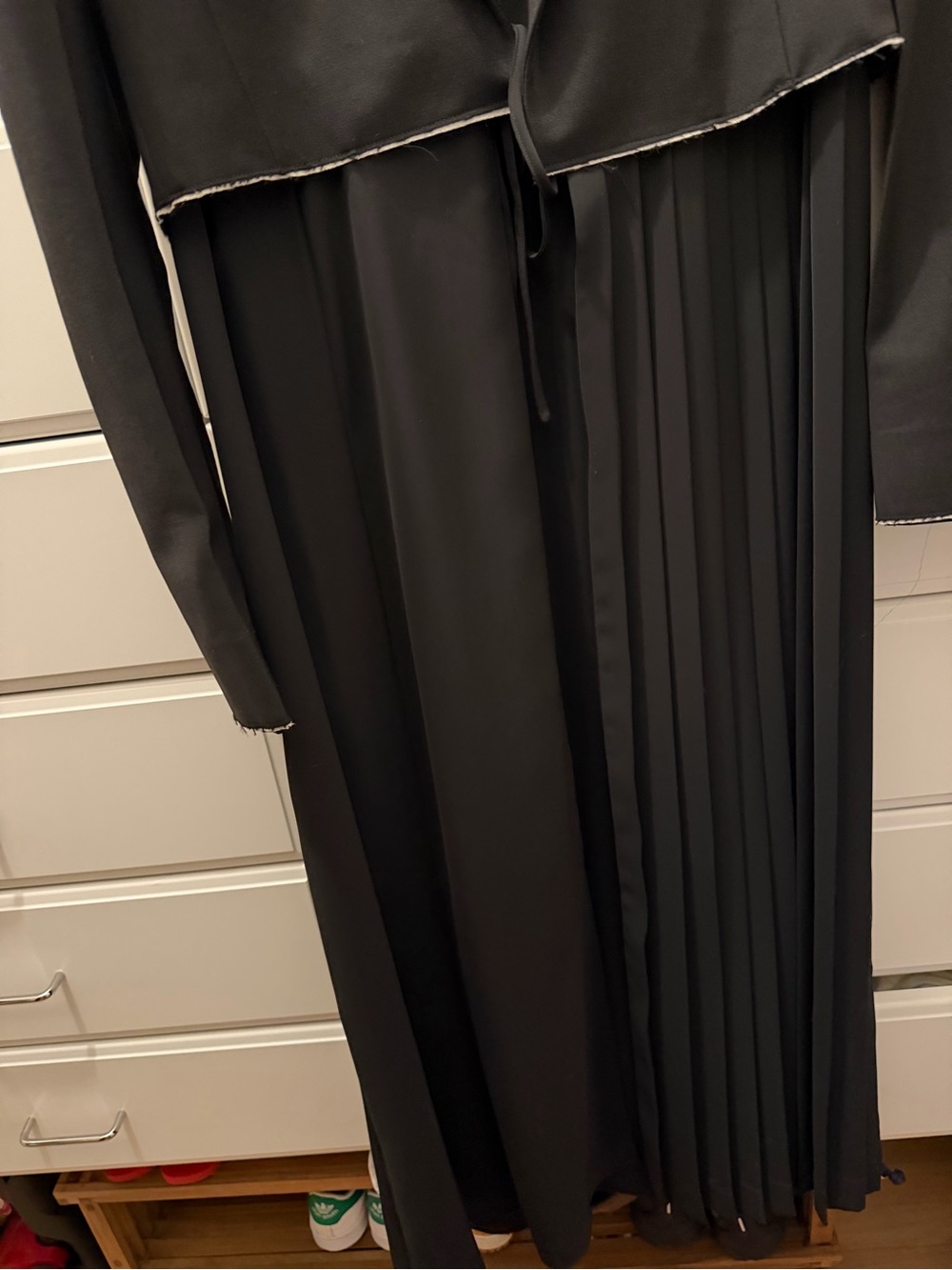 Jil Sander Resort 2018 Black Wool Pleated Trench Coat Slim Fit size 34 NWT - Picture 6 of 9